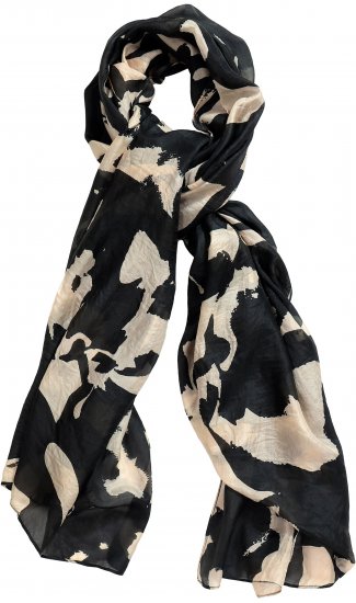 Ulla Popken Printed Silk Scarf Black - Kiegészítők - 