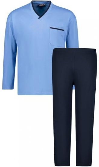 Adamo Beppo Long Sleeve Pyjama Light Blue - Alsónemű & strandruhák - Nagyméretű Alsónemű 2XL-8XL