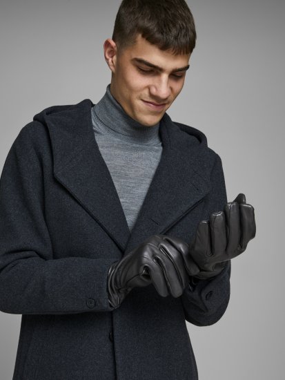 Jack & Jones Montana Leather Gloves Black - Kiegészítők - 