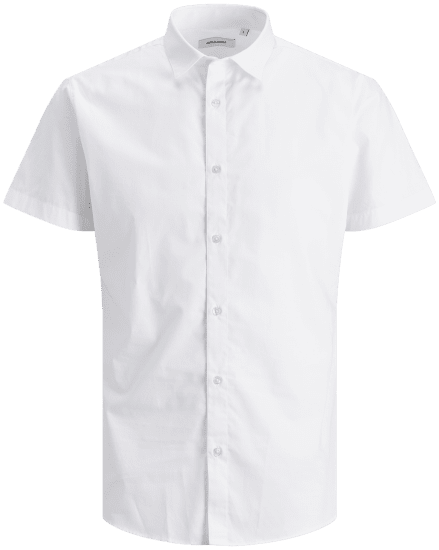 Jack & Jones JOE Shirt Short sleeve Plain Casual White - Ingek - Ingek 2XL-10XL