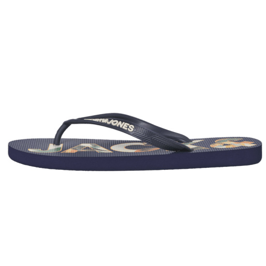 Jack & Jones Logo Palm Print Flip Flop Slippers Medieval Blue - Férfi cipők 40-52 - 