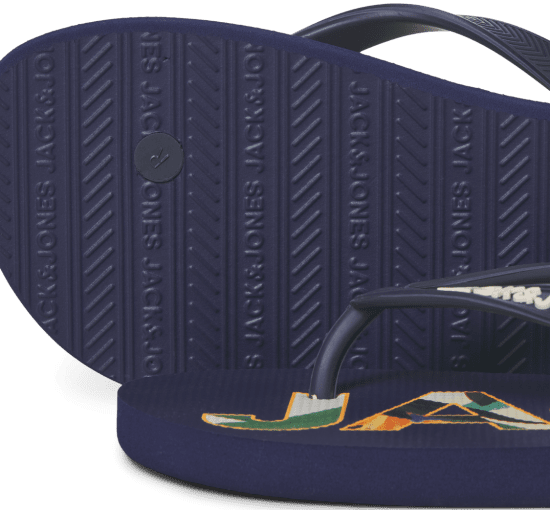 Jack & Jones Logo Palm Print Flip Flop Slippers Medieval Blue - Férfi cipők 40-52 - 