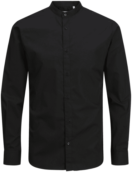 Motley Denim Big Sizes for Men Jack & Jones JOE Shirt Long Sleeve Plain Casual Black