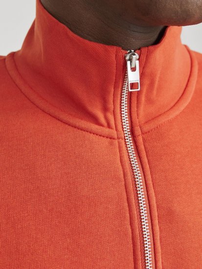 Jack & Jones Esterbro High Neck Quarter Zip Sweatshirt Red - Pulóverek & kapucnis pulóverek - Pulóverek & Kapucnis pulóver 2XL-12XL
