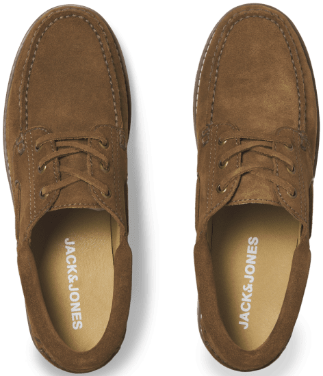 Jack & Jones Brooklyn Suede Boat Loafers Cognac - Férfi cipők 40-52 - 