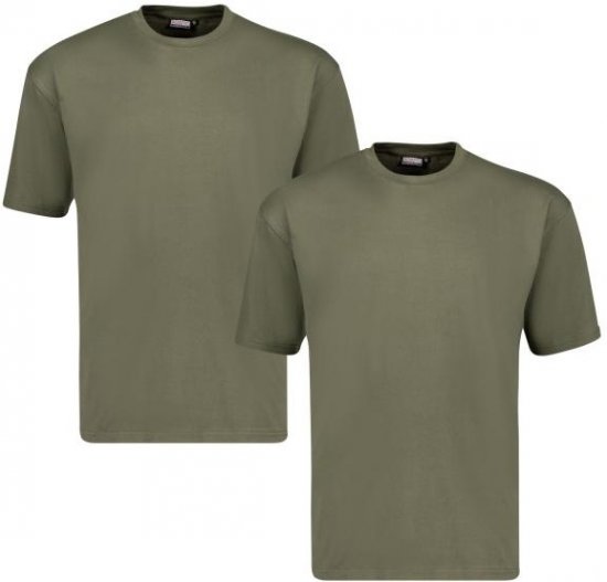 Adamo 129420 Marlon Comfort fit 2-pack T-shirt Olive Green - Pólók - Nagyméretű pólók - 2XL-14XL
