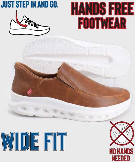 D555 Carlisle 1 D555 Kingsize Hands Free Shoes Dark Tan - Férfi cipők 40-52 - 