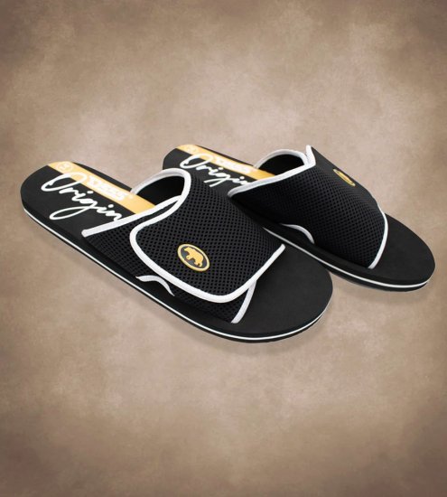 D555 DRAKE Slippers With Velcro Fastening Black - Férfi cipők 40-52 - 