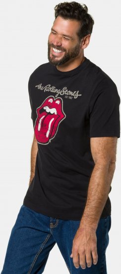 JP1880 Rolling Stones Graphic Band Comfort Fit T-Shirt Black - Pólók - Nagyméretű pólók - 2XL-14XL