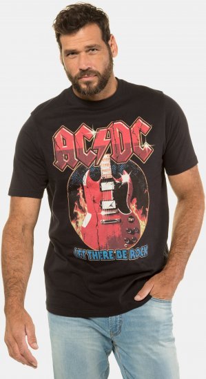 JP1880 ACDC - Let There Be Rock Vintage looking Band T-Shirt Black - Pólók - Nagyméretű pólók - 2XL-14XL