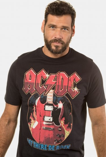 JP1880 ACDC - Let There Be Rock Vintage looking Band T-Shirt Black - Pólók - Nagyméretű pólók - 2XL-14XL