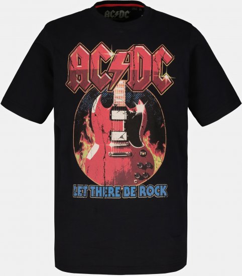 JP1880 ACDC - Let There Be Rock Vintage looking Band T-Shirt Black - Pólók - Nagyméretű pólók - 2XL-14XL