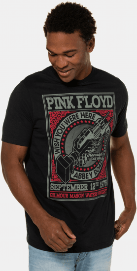 JP1880 Pink Floyd Retro Graphic Comfort Fit Band T-Shirt Black - Pólók - Nagyméretű pólók - 2XL-14XL