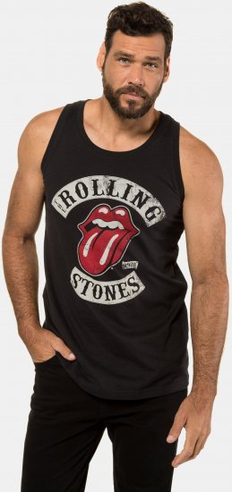 JP1880 Rolling Stones Graphic Band Tank Top Black - Pólók - Nagyméretű pólók - 2XL-14XL