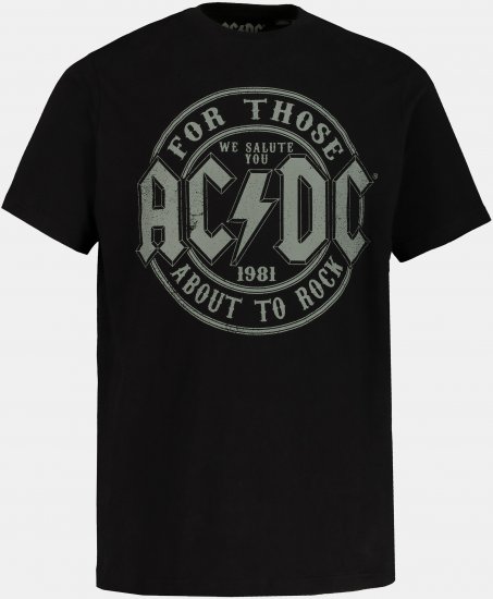 JP1880 AC/DC Graphic Comfort Fit Band T-Shirt Black - Pólók - Nagyméretű pólók - 2XL-14XL