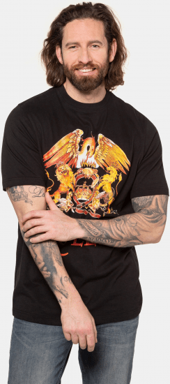 JP1880 Queen Graphic Comfort Fit Band T-Shirt Black - Pólók - Nagyméretű pólók - 2XL-14XL