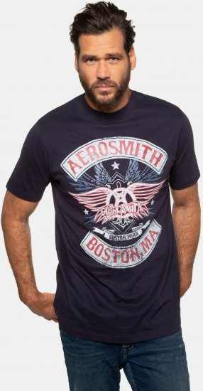 JP1880 Aerosmith Graphic Comfort Fit Band T-Shirt Black - Pólók - Nagyméretű pólók - 2XL-14XL