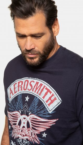 JP1880 Aerosmith Graphic Comfort Fit Band T-Shirt Black - Pólók - Nagyméretű pólók - 2XL-14XL