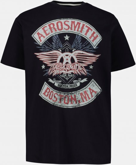 JP1880 Aerosmith Graphic Comfort Fit Band T-Shirt Black - Pólók - Nagyméretű pólók - 2XL-14XL