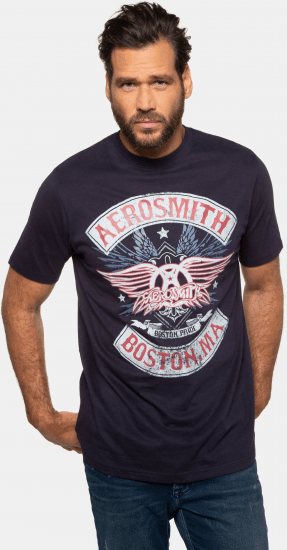 JP1880 Aerosmith Graphic Comfort Fit Band T-Shirt Black - Pólók - Nagyméretű pólók - 2XL-14XL