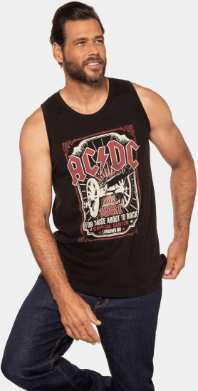 JP1880 AC/DC Graphic Band Tank Top Black - Pólók - Nagyméretű pólók - 2XL-14XL