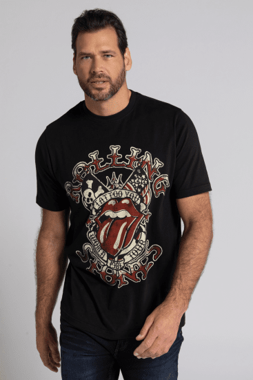 JP1880 Rolling Stones Graphic Comfort Fit Band T-Shirt Black - Pólók - Nagyméretű pólók - 2XL-14XL