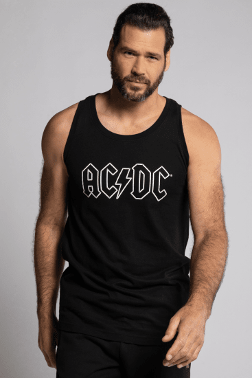 JP1880 AC/DC Graphic Comfort Fit Band Tank Top Black - Pólók - Nagyméretű pólók - 2XL-14XL