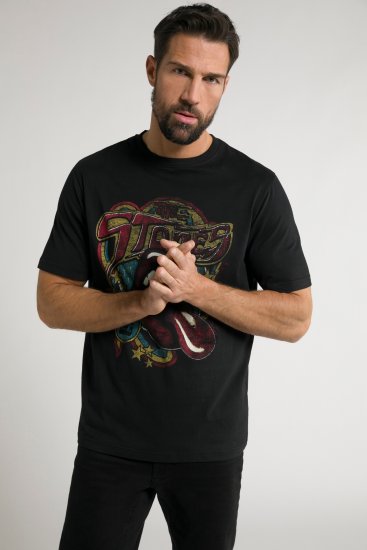JP1880 Rolling Stones Graphic Band T-Shirt Black - Pólók - Nagyméretű pólók - 2XL-14XL