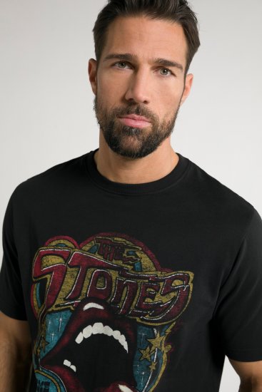 JP1880 Rolling Stones Graphic Band T-Shirt Black - Pólók - Nagyméretű pólók - 2XL-14XL