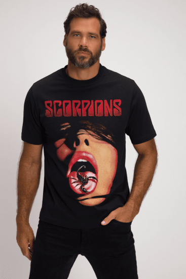 JP1880 Scorpions Graphic Comfort Fit Band T-Shirt Black - Pólók - Nagyméretű pólók - 2XL-14XL