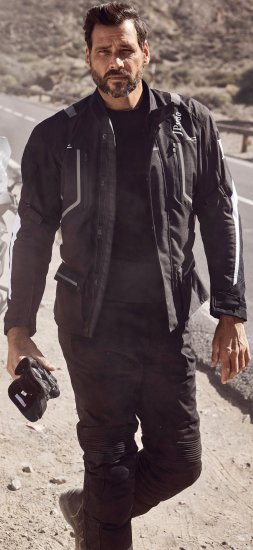 JP1880 Sporty Touring Motorcycle Jacket Black - Plus size motoros ruházat - Plus size motoros ruházat férfiaknak