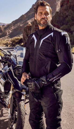 JP1880 3D Mesh Insert Motorcycle Jacket Black - Plus size motoros ruházat - Plus size motoros ruházat férfiaknak