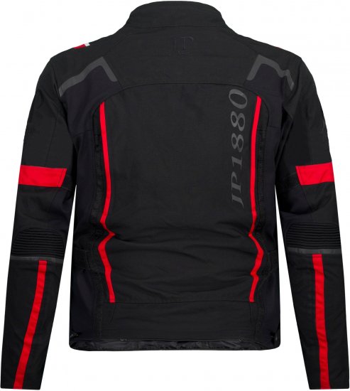 JP1880 Sporty Touring Motorcycle Jacket Black & Red - Plus size motoros ruházat - Plus size motoros ruházat férfiaknak