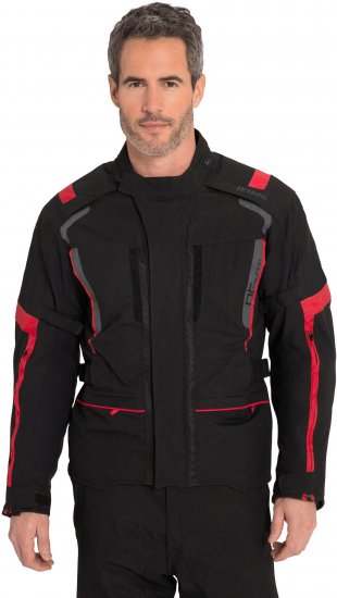 JP1880 Sporty Touring Motorcycle Jacket Black & Red - Plus size motoros ruházat - Plus size motoros ruházat férfiaknak