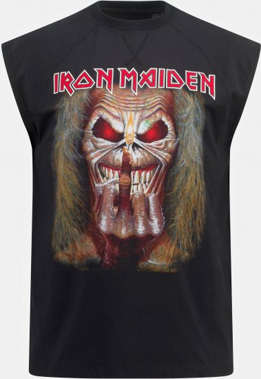 JP1880 Iron Maiden Graphic Comfort Fit Band Tank Top Black - Pólók - Nagyméretű pólók - 2XL-14XL