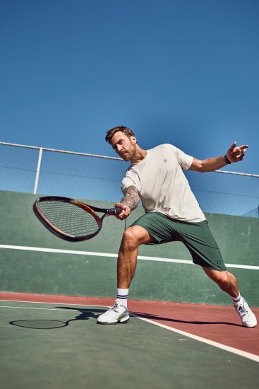 JP1880 QuickDry Stripes Tennis T-Shirt Off White - Sportruházat - Nagyméretű Sportruházat 2XL-10XL