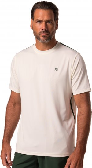 JP1880 QuickDry Stripes Tennis T-Shirt Off White - Sportruházat - Nagyméretű Sportruházat 2XL-10XL