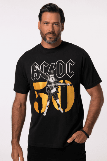 JP1880 AC/DC Graphic Band T-Shirt Black - Pólók - Nagyméretű pólók - 2XL-14XL