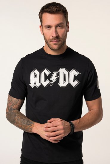 JP1880 AC/DC Classic Logo Band T-Shirt Black - Pólók - Nagyméretű pólók - 2XL-14XL