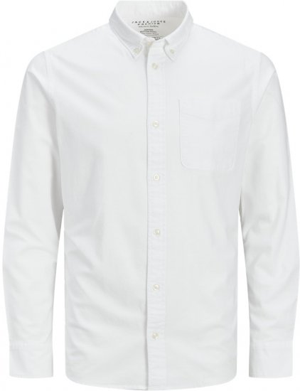 Jack & Jones Brook Oxford Long Sleeve Shirt White - Ingek - Ingek 2XL-10XL