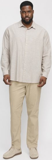 Jack & Jones Breeze Linen Blend Long Sleeve Shirt Crockery - Ingek - Ingek 2XL-10XL