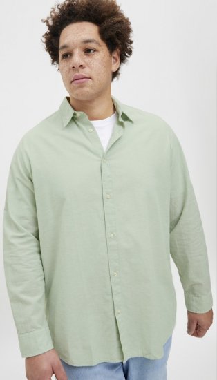 Jack & Jones Breeze Linen Blend Long Sleeve Shirt Iceberg Green - Ingek - Ingek 2XL-10XL