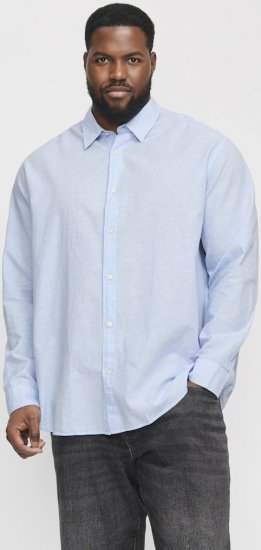 Jack & Jones Breeze Linen Blend Long Sleeve Shirt Chambray Blue - Ingek - Ingek 2XL-10XL
