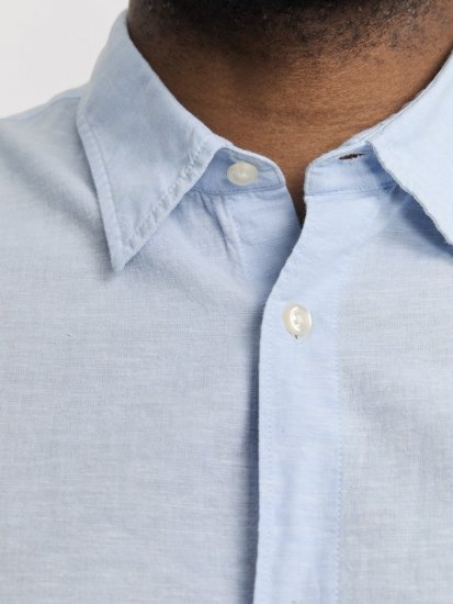 Jack & Jones Breeze Linen Blend Long Sleeve Shirt Chambray Blue - Ingek - Ingek 2XL-10XL