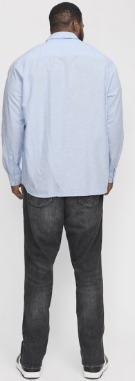 Jack & Jones Breeze Linen Blend Long Sleeve Shirt Chambray Blue - Ingek - Ingek 2XL-10XL