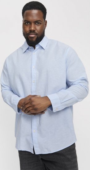 Jack & Jones Breeze Linen Blend Long Sleeve Shirt Chambray Blue - Ingek - Ingek 2XL-10XL