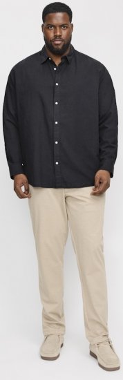 Jack & Jones Breeze Linen Blend Long Sleeve Shirt Black - Ingek - Ingek 2XL-10XL