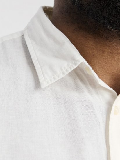 Jack & Jones Breeze Linen Blend Long Sleeve Shirt White - Ingek - Ingek 2XL-10XL