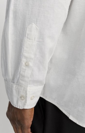 Jack & Jones Breeze Linen Blend Long Sleeve Shirt White - Ingek - Ingek 2XL-10XL