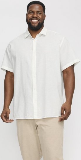 Jack & Jones Breeze Linen Blend Short Sleeve Shirt White - Ingek - Ingek 2XL-10XL